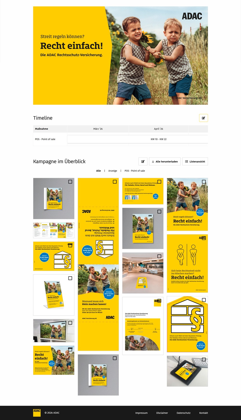 Marketingportal – Vorschau